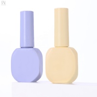 Échantillon Gratuit Usine – Flacons en Verre Plat Jaune et Violet Polygone 10ml pour Gel UV, Contenants Vides pour Vernis à Ongles avec Bouchons et Pinceaux – Emballage