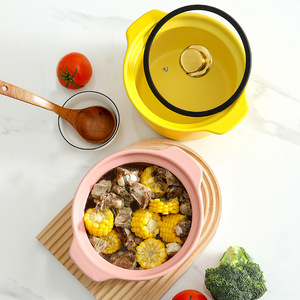 Marmite en céramique non revêtue de 35 litres, style influenceur, style nordique, minimaliste, couleur unie, avec couvercle en verre, compatible <span class=keywords><strong>cuisinière</strong></span> à gaz et mijoteuse - Product Image 4