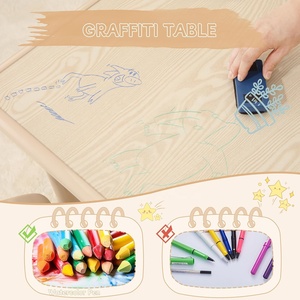 Ensemble <span class=keywords><strong>table</strong></span> et chaise en plastique pour enfants SINKIPA, réglable en hauteur, pour maternelle, école, salle de classe, mobilier pour enfants - Product Image 4