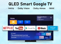 TV QLED SMART 55-75 Inci Asli dari Supplier Terverifikasi VSTI dengan Google TV, Android 11, 4K 120Hz untuk Penggunaan di Kamar Mandi
