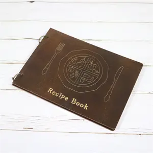Binder Buku Resep Kosong Kayu-Notebook Resep Yang Dipersonalisasi-Buku Resep Keluarga