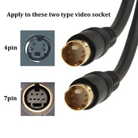Câble vidéo S-Video 4 broches en or, terminal S 5 mm, câble PVC pour carte graphique, câble d'échographie couleur B ultrasonique pour moniteur