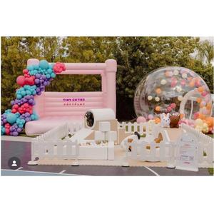 Juego de juego suave para niños, casa de rebote rosa, paquete de juego suave blanco y bronceado, juego de juegos suaves para interiores y exteriores para bebés - Product Image 1
