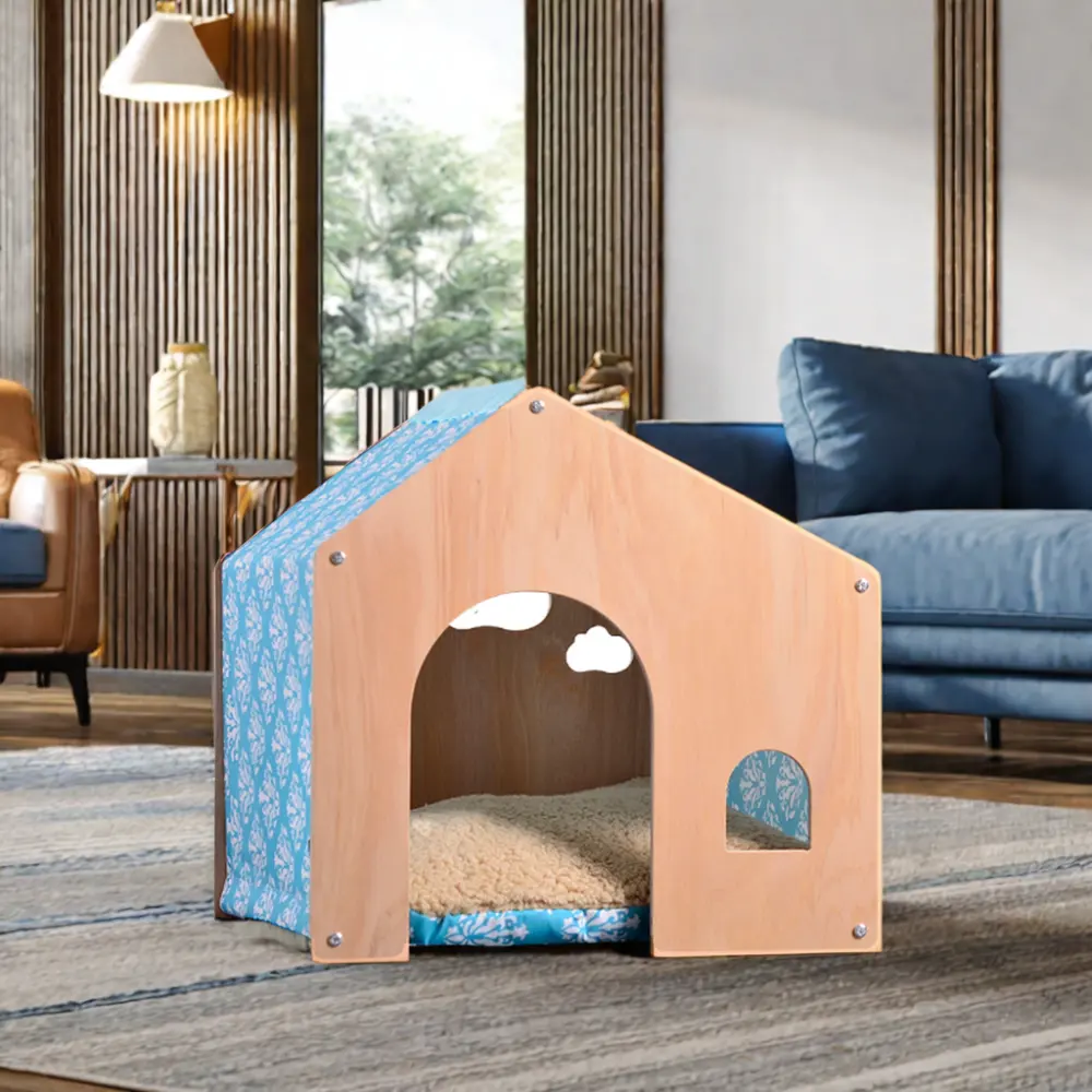 Abnehmbares und wasch bares Gewächshaus Pet House Massivholz Hundehütte Katzen nest Pastoral