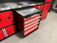 Armoire à outils combinée pour garage avec 246 outils inclus, en acier laminé à froid, pour atelier de réparation automobile, avec plan de travail de rangement