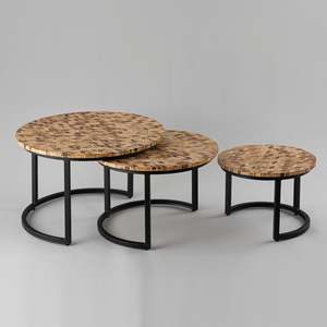 Table basse ronde en bois de qualité supérieure, design de collection - Product Image 1