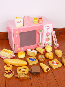 Jouets de coupe de cuisinière, jeu de rôle de Simulation de cuisine, four à pain en <span class=keywords><strong>bois</strong></span> rose, <span class=keywords><strong>jouet</strong></span> pour enfants, cadeau - Product Image 2