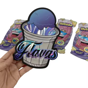 Biểu Tượng Tùy Chỉnh Holographic Nhựa Cail Bao Bì Độc Đáo Đặc Biệt Có Hình Dạng <span class=keywords><strong>Pouch</strong></span> 3.5G 14G 28G 1lb Phẳng Chết Cắt Zip Khóa 3.5 Mylar Túi - Product Image 4