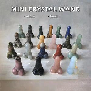 Venta al por mayor de mini dildo de cristal natural, colgante de cuarzo rosa tallado a mano, varita de piedras curativas, otras artesanías de cristal - Product Image 2