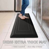 Tapis de cuisine ergonomique en mousse à mémoire de forme extra épaisse UKISS 9/10 po, anti-fatigue, antidérapant, pour cuisine, bureau, poste de travail, noir