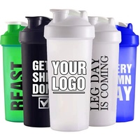 Shaker à protéines en plastique écologique sans BPA, 600 ml, avec logo personnalisé, pour la gym, le sport et la remise en forme