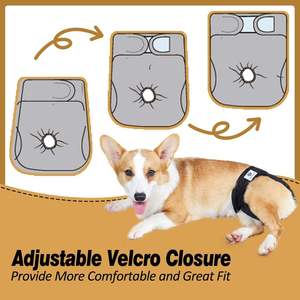 Hiphoppet ผ้าอ้อมสุนัขหญิงที่นำกลับมาใช้ใหม่ได้ซักได้ระบายอากาศและดูดซับได้ดีกางเกงสัตว์เลี้ยงสำหรับไม่หยุดยั้งการดูแลประจำเดือน - Product Image 4