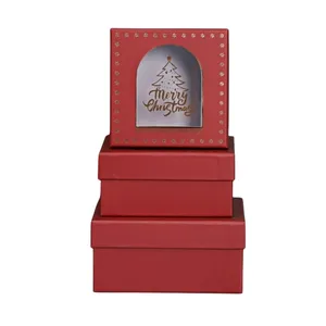 क्रिसमस क्रेकर कागज उपहार बॉक्स के लिए खिड़की के साथ तैयार क्रिसमस क्रैकर पेपर उपहार बॉक्स