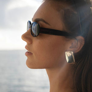 INS Style 18 Karat vergoldet Einfach Unregelmäßig Robust Big Square Edelstahl Ohr stecker Perfektes Geschenk für Frauen - Product Image 5