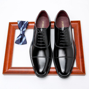 Chaussures habillées pour hommes, mocassins en cuir véritable à enfiler, talon intégré de 6 cm - Product Image 6