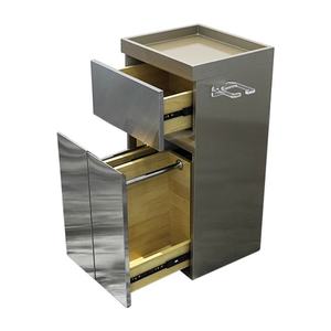 Carrito de Peluquería de Madera Maciza Plateada de Lujo, con Cajones, Taburete de Peluquería, Muebles de Salón - Product Image 6