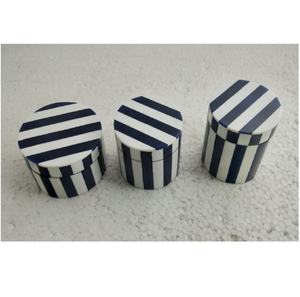 Boîte à bijoux en résine noir et blanc, bibelot rond avec livraison gratuite, pot rond pour bijoux - Product Image 1