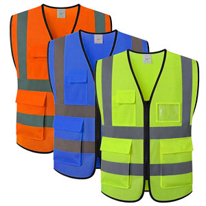 Chaleco <span class=keywords><strong>de</strong></span> Seguridad Naranja <span class=keywords><strong>de</strong></span> Alta Visibilidad Reflectante ANSI Clase 2 Personalizado, Tela <span class=keywords><strong>de</strong></span> Poliéster Ajustable, Unisex - Product Image 5