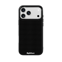 Coque de téléphone AG Feeling Black Edge avec motif à pois dorés et noir pour iPhone 17, 17 Pro Max, 16 Pro, 15 – Coque magnétique