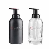 Botol Kaca Bulat Transparan 250ml 350ml Dengan Dasar Tebal, Pompa Busa, dan Pompa Plastik, Dapat Diisi Ulang, Dispenser Sabun Cair