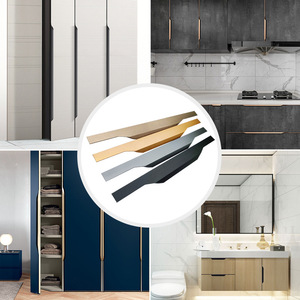 Meubles armoire de cuisine bord en alliage d'aluminium longue poignée de traction noir mat caché poignée de bord de tiroir - Product Image 3