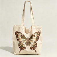 Sac fourre-tout en toile rétro personnalisé avec imprimé papillon, réutilisable, pour l'école, le sport, les activités quotidiennes des étudiants et les activités de plein air