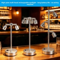 Spot LED sur pied en aluminium pour présentoir de bijoux, IP44, rechargeable, alimenté par batterie, pour vitrine d'exposition