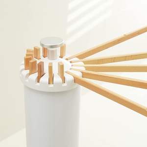 Trípode de madera portátil de un solo nivel, tendedero retráctil para el hogar, armario de lavandería, almacenamiento de Bambú - Product Image 5