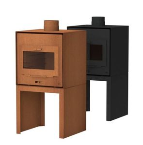 Cheminée d'extérieur/jardin/terrasse, foyer, brasero, chauffage en acier Corten, design robuste - Product Image 1