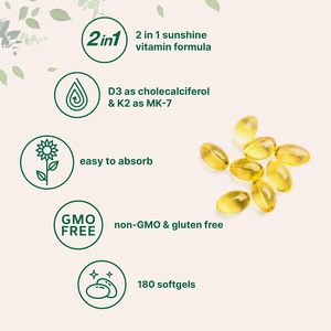 <span class=keywords><strong>Vitamina</strong></span> D3 5,000 UI + K2 MK-7 100 mcg, Marca Privada, 300 Cápsulas Blandas |   Suplemento de salud 2 en 1 con complejo de vitaminas <span class=keywords><strong>D</strong></span> y K - Product Image 2