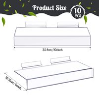 Étagères murales à lattes en acrylique avec porte-affiche 4x10 "4x8" Accessoires suspendus Présentoirs flottants en plastique pour affichage au détail