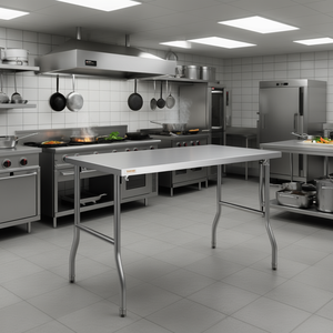 Mesa de Preparación Plegable Vevor de 48 x 30 Pulgadas, Acero Inoxidable Resistente, Equipo de Cocina Comercial - Product Image 2