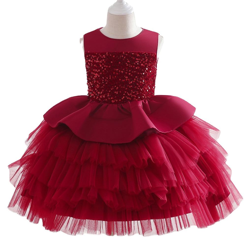 Toddler Baby Sequin Party Dresses Baptism Wedding Year Birthday
