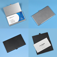 Logotipo personalizado, impresión serigráfica, adhesivo epoxi, portatarjetas de visita de aluminio, grabado láser, Material metálico