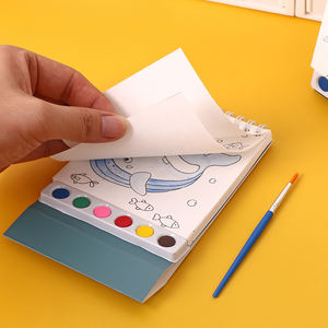 YUELU Mini acquerello Sketchbook libro da colorare con acquerello verticale da disegno ad acquerello da viaggio Kit di pittura ad acquerello per bambini - Product Image 6