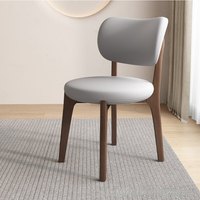 Chaise de salle à manger sans accoudoirs en bois massif nordique, rembourrée en cuir, mobilier de maison, design moderne et simple, pour restaurant et hôtel, directement de l'usine.