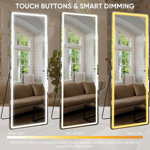 LED full-length Glass gương sàn đứng thắp sáng treo gương đứng miễn phí đứng phòng ngủ sàn gương - Product Image 4