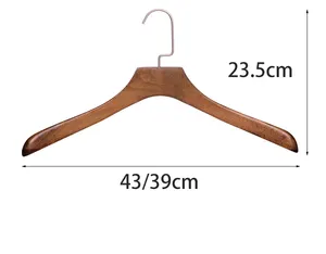 מתלה עץ בוק חליפת יוקרה בהתאמה אישית כתף עבה יותר מתלה מונע החלקה לתצוגת בגדים