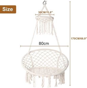 Vendita diretta della fabbrica 330LBS capacità corda di cotone fatto a mano a maglia letto altalena per giardino, spiaggia, piscina, balcone - Product Image 3