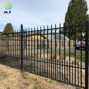 Sıcak satış ferforje Metal çit galvanizli demir kapı mızrak üst çinko açık çit kafes için çelik çit Panel tasarımı - Product Image 1