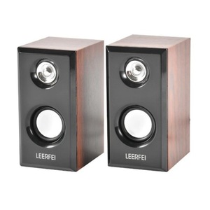ลำโพงคอมพิวเตอร์ไม้ Leerfei USB 2.0 สเตอริโอ สำหรับแล็ปท็อปและพีซี - Product Image 1
