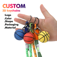 Porte-clés en caoutchouc PVC personnalisé, pendentif de sac de sport en silicone, porte-clés de basketball 3D, écologique, haute qualité, MOQ 3000 pièces