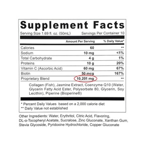 Collagène marin de haute qualité, boisson liquide orale riche en nutriments et en protéines, favorise l'élasticité de la peau avec de la vitamine C - Product Image 2