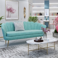 NOVA 21DGSC051 — fauteuil en forme de coquille et velours rose, pieds en bois massif confortables, Style nordique, canapé de café