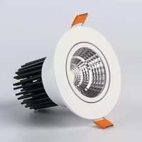 Boîtier en aluminium 7w 15w 20w 30w cob led downlight réglable antireflet trimless led downlight pour projet d'hôtel