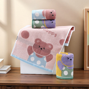 Wholesale Customized Kids Children 100% Pure Cotton Thickened Jacquard <strong>Small</strong> <strong>Hand</strong> <strong>Towel</strong> Household FaceTowel Cute Cartoon Design - Product Image 2