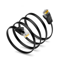 Cable de Red Ethernet de Longitud Personalizada CAT6 CAT6a CAT7 CAT8, Cable LAN Plano Redondo Blindado para Exteriores, Ultra Plano y Blindado