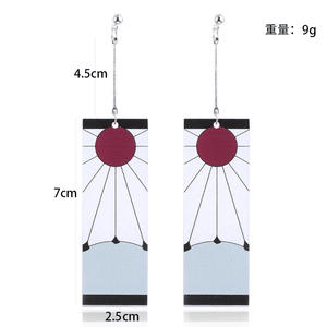 10 diseño Anime acrílico gota pendientes Anime Demon Slayear Kamado Tanjirou Nezuko acrílico encanto pendientes Cosplay artesanías de plástico - Product Image 6