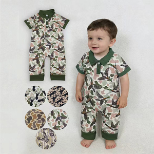 Combinaison-sweat en coton bleu pour bébés garçons, style western, confortable, pour tout-petits, vente en gros, vêtements d'été pour enfants - Product Image 5