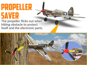 Máy bay điều khiển từ xa điện tử Warhawk 761-13 P40 với bộ ổn định con quay hồi chuyển và sải cánh 400mm, máy bay bọt xốp ngoài trời điều khiển bằng radio - Product Image 6